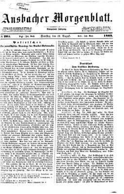 Ansbacher Morgenblatt Samstag 29. August 1863