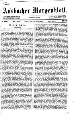 Ansbacher Morgenblatt Freitag 11. September 1863