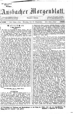 Ansbacher Morgenblatt Sonntag 27. September 1863