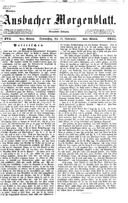 Ansbacher Morgenblatt Donnerstag 19. November 1863