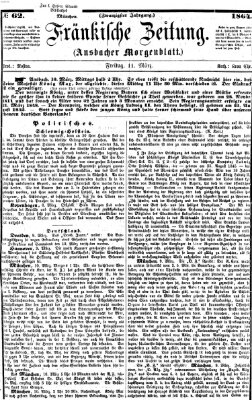 Fränkische Zeitung (Ansbacher Morgenblatt) Freitag 11. März 1864