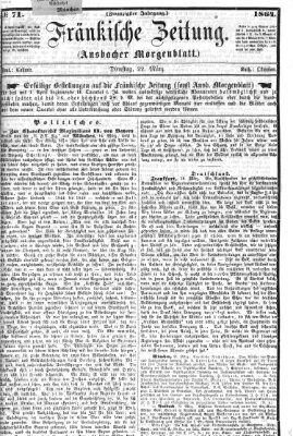 Fränkische Zeitung (Ansbacher Morgenblatt) Dienstag 22. März 1864
