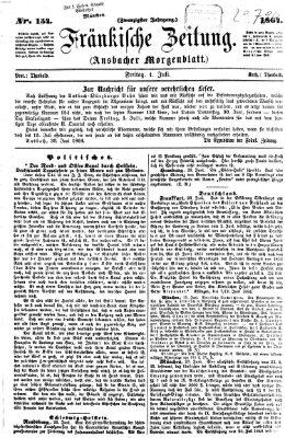 Fränkische Zeitung (Ansbacher Morgenblatt) Freitag 1. Juli 1864