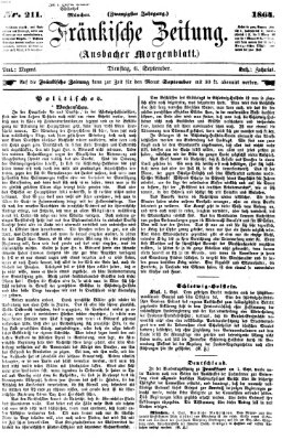 Fränkische Zeitung (Ansbacher Morgenblatt) Dienstag 6. September 1864