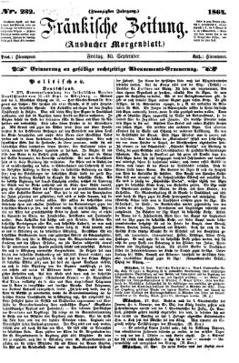 Fränkische Zeitung (Ansbacher Morgenblatt) Freitag 30. September 1864