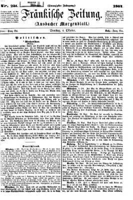 Fränkische Zeitung (Ansbacher Morgenblatt) Dienstag 4. Oktober 1864