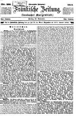 Fränkische Zeitung (Ansbacher Morgenblatt) Freitag 25. November 1864