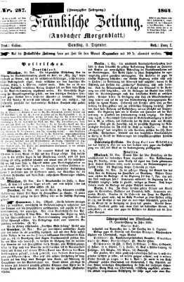Fränkische Zeitung (Ansbacher Morgenblatt) Samstag 3. Dezember 1864
