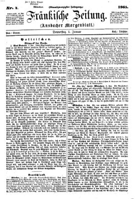 Fränkische Zeitung (Ansbacher Morgenblatt) Donnerstag 5. Januar 1865