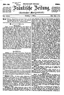 Fränkische Zeitung (Ansbacher Morgenblatt) Dienstag 7. März 1865