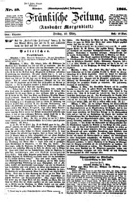 Fränkische Zeitung (Ansbacher Morgenblatt) Freitag 10. März 1865