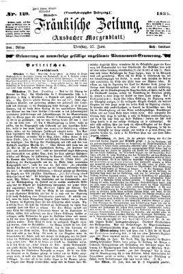 Fränkische Zeitung (Ansbacher Morgenblatt) Dienstag 27. Juni 1865