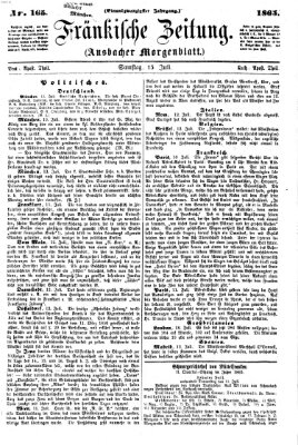 Fränkische Zeitung (Ansbacher Morgenblatt) Samstag 15. Juli 1865