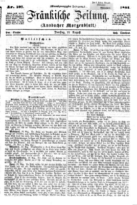 Fränkische Zeitung (Ansbacher Morgenblatt) Dienstag 22. August 1865