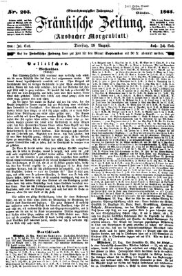 Fränkische Zeitung (Ansbacher Morgenblatt) Dienstag 29. August 1865