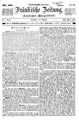 Fränkische Zeitung (Ansbacher Morgenblatt) Mittwoch 30. August 1865