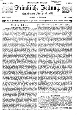 Fränkische Zeitung (Ansbacher Morgenblatt) Samstag 2. September 1865