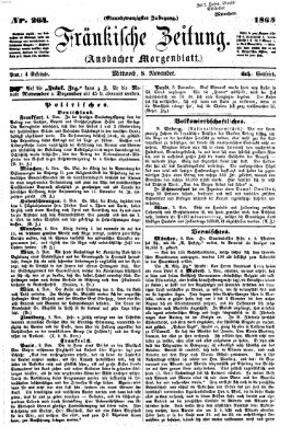 Fränkische Zeitung (Ansbacher Morgenblatt) Mittwoch 8. November 1865