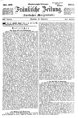 Fränkische Zeitung (Ansbacher Morgenblatt) Samstag 25. November 1865