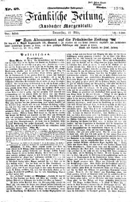 Fränkische Zeitung (Ansbacher Morgenblatt) Donnerstag 22. März 1866