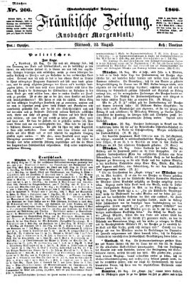 Fränkische Zeitung (Ansbacher Morgenblatt) Mittwoch 22. August 1866