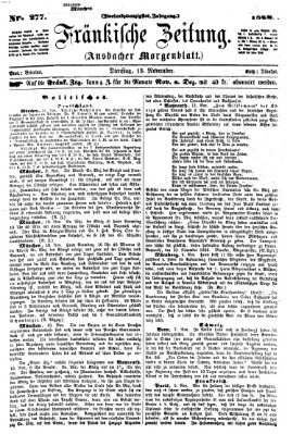 Fränkische Zeitung (Ansbacher Morgenblatt) Dienstag 13. November 1866