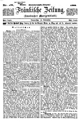 Fränkische Zeitung (Ansbacher Morgenblatt) Donnerstag 15. November 1866