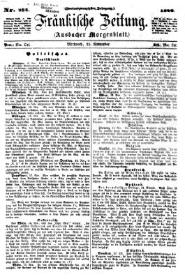 Fränkische Zeitung (Ansbacher Morgenblatt) Mittwoch 21. November 1866
