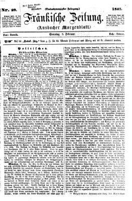 Fränkische Zeitung (Ansbacher Morgenblatt) Sonntag 3. Februar 1867