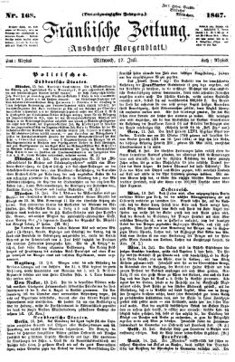 Fränkische Zeitung (Ansbacher Morgenblatt) Mittwoch 17. Juli 1867