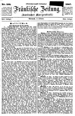Fränkische Zeitung (Ansbacher Morgenblatt) Mittwoch 2. Oktober 1867
