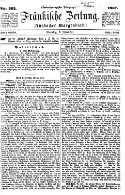 Fränkische Zeitung (Ansbacher Morgenblatt) Sonntag 3. November 1867