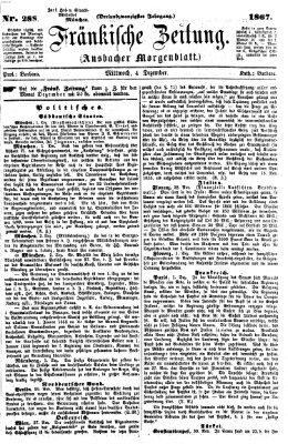 Fränkische Zeitung (Ansbacher Morgenblatt) Mittwoch 4. Dezember 1867