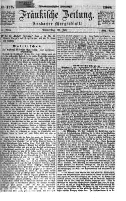 Fränkische Zeitung (Ansbacher Morgenblatt) Donnerstag 30. Juli 1868
