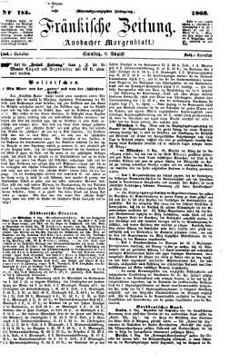 Fränkische Zeitung (Ansbacher Morgenblatt) Samstag 8. August 1868