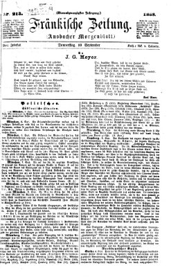 Fränkische Zeitung (Ansbacher Morgenblatt) Donnerstag 10. September 1868