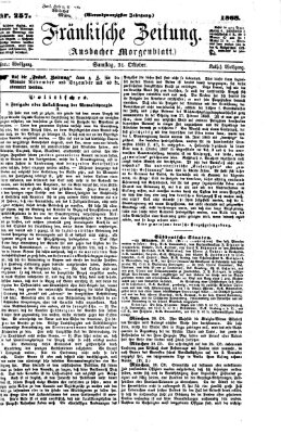 Fränkische Zeitung (Ansbacher Morgenblatt) Samstag 31. Oktober 1868