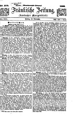 Fränkische Zeitung (Ansbacher Morgenblatt) Freitag 20. November 1868