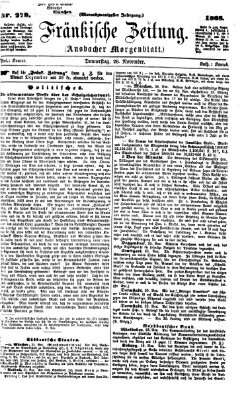 Fränkische Zeitung (Ansbacher Morgenblatt) Donnerstag 26. November 1868