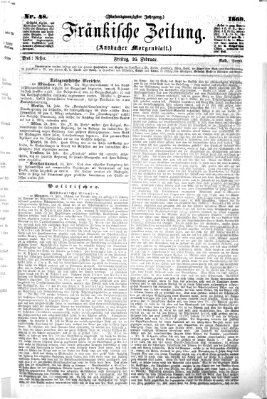 Fränkische Zeitung (Ansbacher Morgenblatt) Freitag 26. Februar 1869