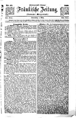 Fränkische Zeitung (Ansbacher Morgenblatt) Donnerstag 4. März 1869