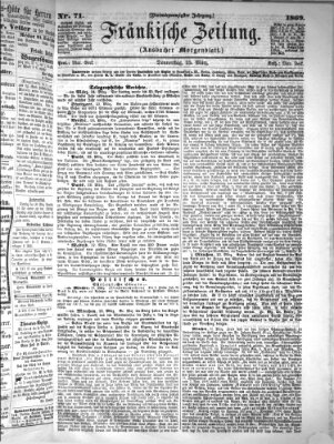 Fränkische Zeitung (Ansbacher Morgenblatt) Donnerstag 25. März 1869