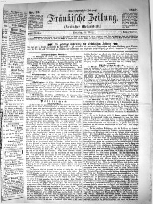 Fränkische Zeitung (Ansbacher Morgenblatt) Sonntag 28. März 1869