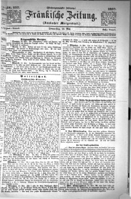 Fränkische Zeitung (Ansbacher Morgenblatt) Donnerstag 20. Mai 1869