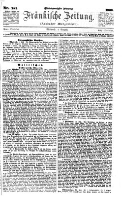 Fränkische Zeitung (Ansbacher Morgenblatt) Mittwoch 4. August 1869