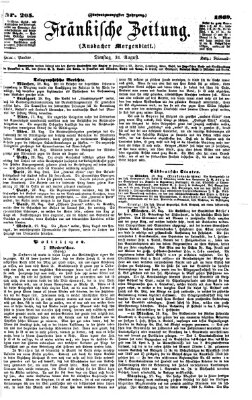 Fränkische Zeitung (Ansbacher Morgenblatt) Dienstag 31. August 1869