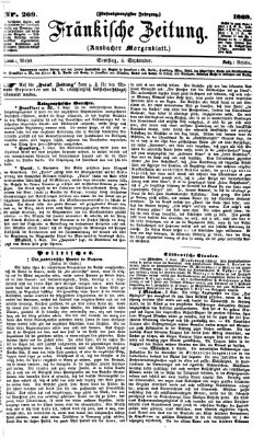 Fränkische Zeitung (Ansbacher Morgenblatt) Samstag 4. September 1869