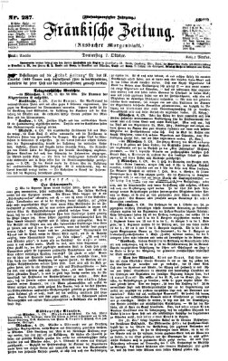 Fränkische Zeitung (Ansbacher Morgenblatt) Donnerstag 7. Oktober 1869