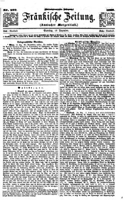 Fränkische Zeitung (Ansbacher Morgenblatt) Samstag 18. Dezember 1869