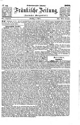 Fränkische Zeitung (Ansbacher Morgenblatt) Samstag 9. April 1870